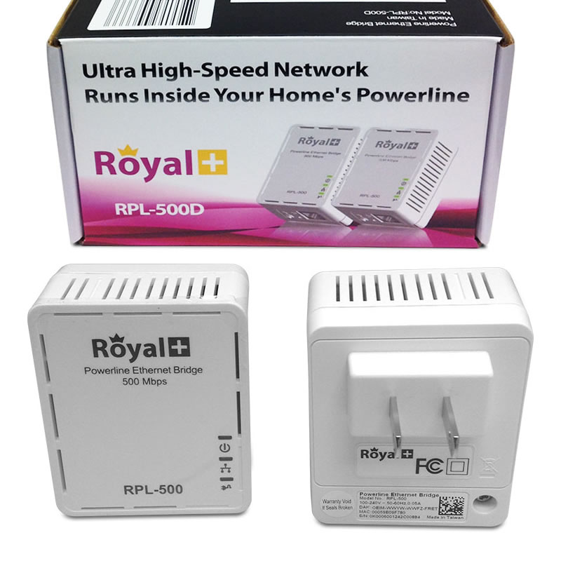 RoyalPlus 500Mb Powerline Ethernet Adapters